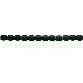 SE 1-1/4" x 9/16" Leak-Proof Glass Vial Set (12 PC.) - GB1-12