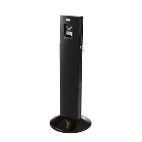 Rubbermaid Commercial Products Metropolitan Smokers' Station, Black Metal, Outdoor for Parks/Outdoor Shopping Malls/Hotels/Bars