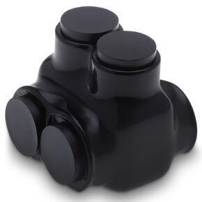OHLECTRIC Single Side Entry - 1 Port - 1/0-14 AWG - Black Insulated Connector - Slotted Hex Screw - Pre-Filled with Oxide Inhibitor - Rubber/Vinyl Coating, 6061-T6 Aluminum CU9AL