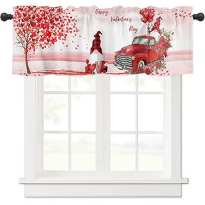 Fall Pumpkin Kitchen Valances Curtains for Windows Thanksgiving Harvest Farmhouse Rod Pocket Window Valances for Living Room Bathroom, 1 Panel Short Topper Treatments Curtains Over Sink, 54x18inch