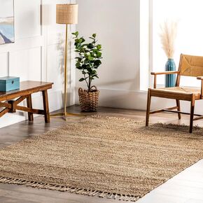 nuLOOM Handmade Benavides Tassel Area Rug, 5x8, Tan