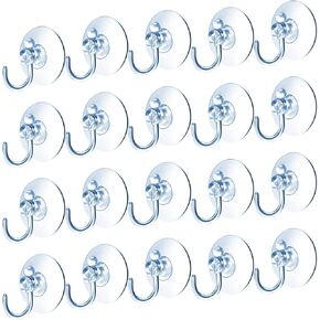 Suction Cup Hooks Clear Plastic Sucker Pads for Window Glass Shower Bathroom Kitchen Wall with 4 Styles 60 mm 50 mm 40 mm 30 mm Support Festivals Parties Events Theme Carnival Decorations (50 mm)
