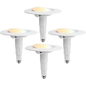 5/6 Inch Retrofit Gimbal LED Recessed Downlight,Angled Adjustable,5CCT Selectable 2700K/3000K/3500K/4000K/5000K Adjustable Recessed Lighting,13W=60W,800LM,Can Light Dimmable,E26,4Pack