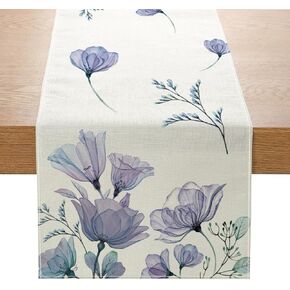 Floral Table Runner Poppy Mode Spring Table Runner Seasonal Summer Table Runners Farmhouse Table Decoration for Kitchen Dining Home Party Decor 13x72 Inch, Orange