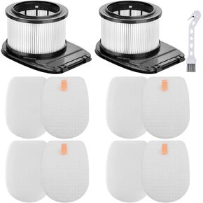 IZ662H Filter Replacement for Shark IZ662H Vertex Pro Lightweight Cordless Stick Vacuum Cleaner, DuoClean Powerfins Vacuum Part XHFIZ600 & XFFKIZ500, 2 HEPA Filters, 6 Foam & Felt Filters