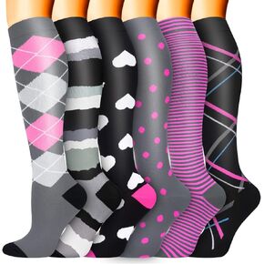 Sooverki Compression Socks for Women Men Circulation 6 Pairs-Best Compression Stockings For Running,Athletic,Nursing