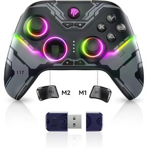 وحدة تحكم لاسلكية EasySMX X15 2.4G لأجهزة الكمبيوتر/Android/Steam/Switch/IOS، مع عصا القاعة/المشغلات، وإضاءة RGB وبلوتوث - مضادة للانجراف