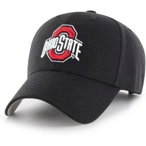 Officially Licensed Ohio State Black MVP Hat Classic Primary Team Logo Adjustable Embroidered Structured Cap (Multicolor)