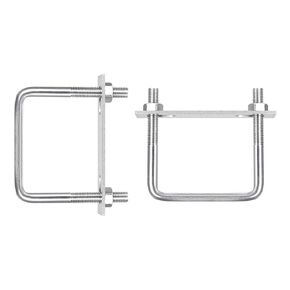 M8x85x70mm(ThreadxWxL) Square U Bolt - 2Pack - Good for Trailer Pipe Replacement Parts - 304 Stainless Steel U Shape Bolts