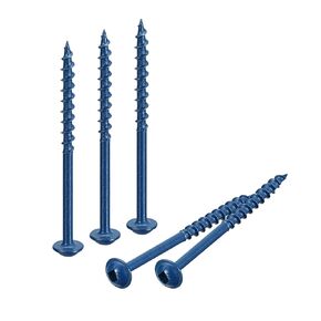 uxcell #8x2-1/2" Pocket Hole Screws, 200pcs Square Drive Self Tapping Wood Screws with Blue Coated for Woodworking