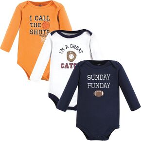 Hudson Baby Unisex Baby Cotton Long-Sleeve Bodysuits, Kind Human 3 Pack, 6-9 Months