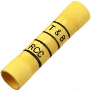 Stakon 2RC10X Butt Splice Connector, Expanded Vinyl Insulated, 0.31-Inch Diameter by 1.31-Inch Length, Yellow, 50-Pack