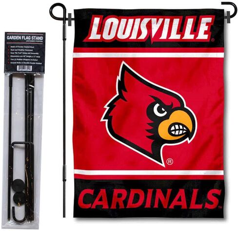 College Flags & Banners Co. Louisville Cardinals Garden Flag with Stand Holder in Saudi Arabia