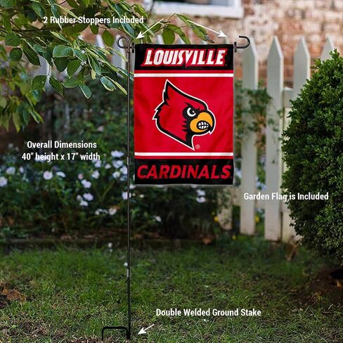 College Flags & Banners Co. Louisville Cardinals Garden Flag with Stand Holder in Saudi Arabia