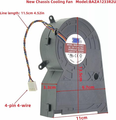 مروحة تبريد جديدة لـ BAZA1233R2U P001 DC12V 0.9A 3CWF9: X02 مروحة تبريد الهيكل الكل في واحد، 4 دبابيس 4 أسلاك. in Kuwait