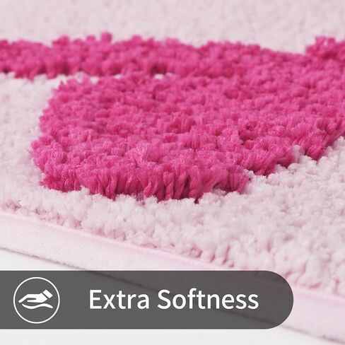 Zeeinx Cute Bow Bath Mat Pink Bathroom Rugs Non Slip Absorbent Bath Rugs Funny Bathroom Decor for Girl Machine Washable Floor Mats for Bathroom Tub Shower 20"x32" in Saudi Arabia