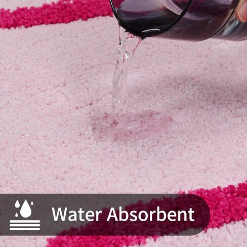 Zeeinx Cute Bow Bath Mat Pink Bathroom Rugs Non Slip Absorbent Bath Rugs Funny Bathroom Decor for Girl Machine Washable Floor Mats for Bathroom Tub Shower 20"x32" in Saudi Arabia