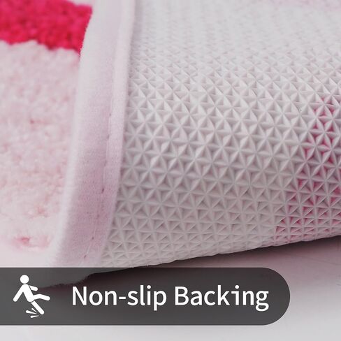 Zeeinx Cute Bow Bath Mat Pink Bathroom Rugs Non Slip Absorbent Bath Rugs Funny Bathroom Decor for Girl Machine Washable Floor Mats for Bathroom Tub Shower 20"x32" in Saudi Arabia