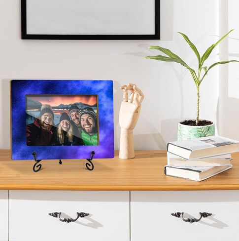 Cow Pattern Picture Frame, Birthday Gift For Women Girls Boys Daughter Son Sister Mom Table Desk Shelf Blank and White Decor Wood Photo Frame Fits 4x6 Vertical & Horizontal with Stand -14 in Saudi Arabia