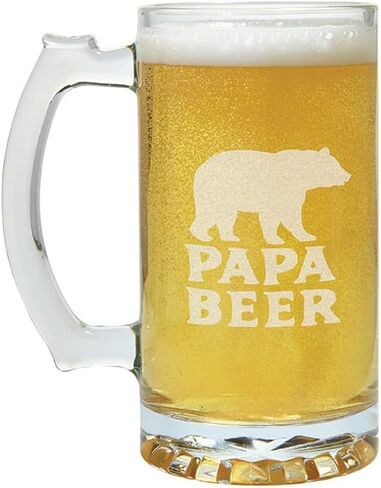 كوب بيرة كارسون هوم بابا بير، ارتفاع 7.25 بوصة، يحمل 26.5 أونصة، زجاج in Kuwait