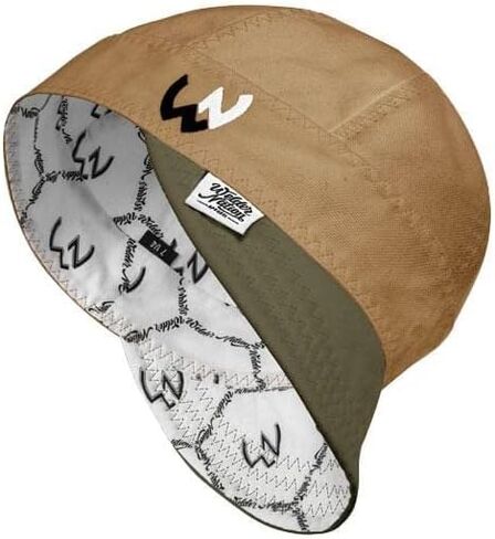 Welder Nation 8 Panel Welding Cap, 100% Cotton, Duck Canvas Exterior, Protective, Durable Men’s Hats with No Unicorn Peak for Welding, Heavy-Duty Jobs - Premium, Comfortable Welder Hat - 10 oz, 7 1/2 in Kuwait
