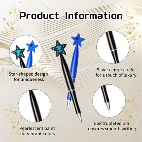 110 Pcs Graduation Ballpoint Pens Star Graduation Pens Bulk Party Favors Gifts Graduation Gifts Pens for Students Teacher School Office Supplies (Black,Red) in Saudi Arabia