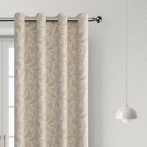 Blue Floral Vintage Curtains for Farmhouse Living Room,Window Drapes with Scroll Floral Pattern,80% Blackout Curtains for bedroom,Grommet Top Thermal Insulated Curtains 52x96 Inch 2 Panels in Saudi Arabia