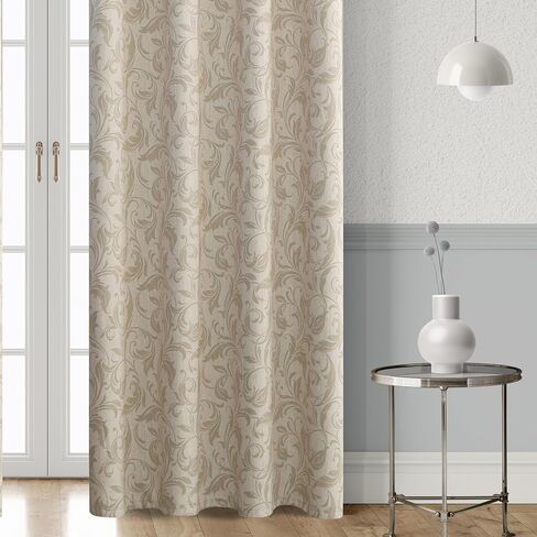 Blue Floral Vintage Curtains for Farmhouse Living Room,Window Drapes with Scroll Floral Pattern,80% Blackout Curtains for bedroom,Grommet Top Thermal Insulated Curtains 52x96 Inch 2 Panels in Saudi Arabia