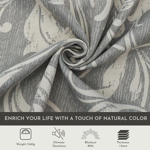 Blue Floral Vintage Curtains for Farmhouse Living Room,Window Drapes with Scroll Floral Pattern,80% Blackout Curtains for bedroom,Grommet Top Thermal Insulated Curtains 52x96 Inch 2 Panels in Saudi Arabia