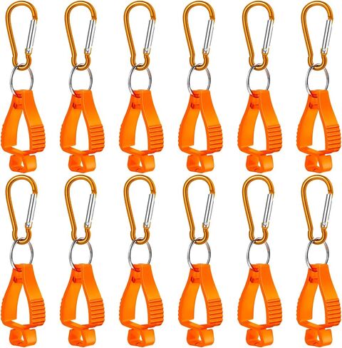 6 Pieces Glove Grabber Clip Holder Work Safety Keeper Clamp Catcher for Belt Loop Guard Worker (Orange) in Saudi Arabia
