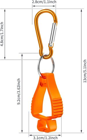 6 Pieces Glove Grabber Clip Holder Work Safety Keeper Clamp Catcher for Belt Loop Guard Worker (Orange) in Saudi Arabia