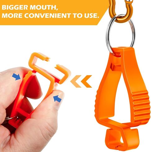 6 Pieces Glove Grabber Clip Holder Work Safety Keeper Clamp Catcher for Belt Loop Guard Worker (Orange) in Saudi Arabia