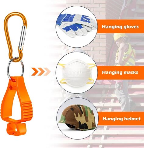 6 Pieces Glove Grabber Clip Holder Work Safety Keeper Clamp Catcher for Belt Loop Guard Worker (Orange) in Saudi Arabia