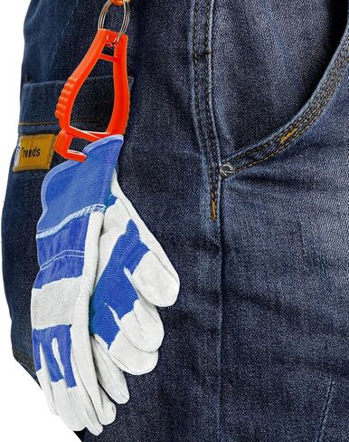 6 Pieces Glove Grabber Clip Holder Work Safety Keeper Clamp Catcher for Belt Loop Guard Worker (Orange) in Saudi Arabia
