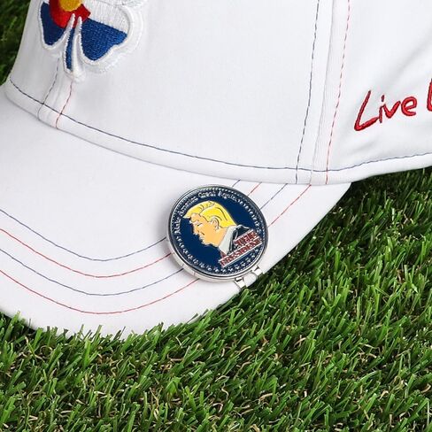 علامة كرة جولف زرقاء من Craftsman Golf US President مع مشبك، سبيكة معدنية، مغناطيسية سهلة التركيب على القبعة in Kuwait