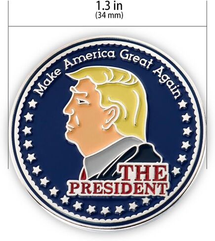 علامة كرة جولف زرقاء من Craftsman Golf US President مع مشبك، سبيكة معدنية، مغناطيسية سهلة التركيب على القبعة in Kuwait