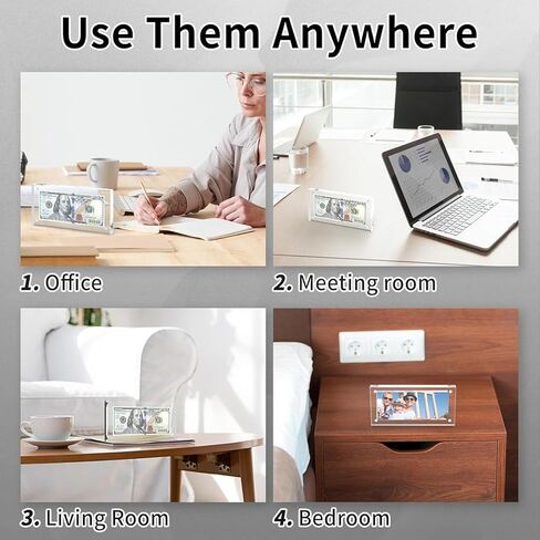 عرض العملات، إطار عرض نقود فاتورة الدولار من الأكريليك السميك، حامل ذاتي الوقوف لهواة جمع العملات، واقي تذكرة العملات in Kuwait