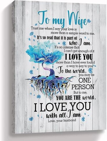 hold fizz To My Wife Canvas Wall Art-Romantic Gift Poster for Wife from Husband Decor Art for Anniversary Birthday Christmas, 11x14'' Inch in Saudi Arabia