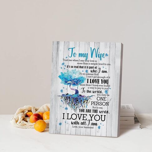 hold fizz To My Wife Canvas Wall Art-Romantic Gift Poster for Wife from Husband Decor Art for Anniversary Birthday Christmas, 11x14'' Inch in Saudi Arabia