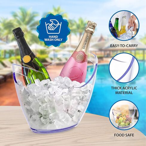 Ice Buckets for Parties - Clear Acrylic Ice Bucket 3.5 Liter - Good for 2 Wine, Champagne or 4 Beer Bottles - 16pk Bulk in Saudi Arabia