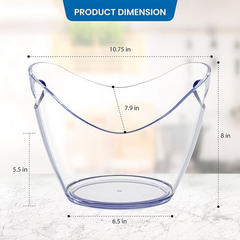 Ice Buckets for Parties - Clear Acrylic Ice Bucket 3.5 Liter - Good for 2 Wine, Champagne or 4 Beer Bottles - 16pk Bulk in Saudi Arabia