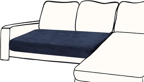 Couch Cover 1 Piece Love Seat Cover Velvet Sectional Couch Cushion Cover Separated L Shaped Sofa Slipcover Furniture Protector for Dogs Pets (LoveSeat or Sofa 2-Seater, Navy) in Kuwait