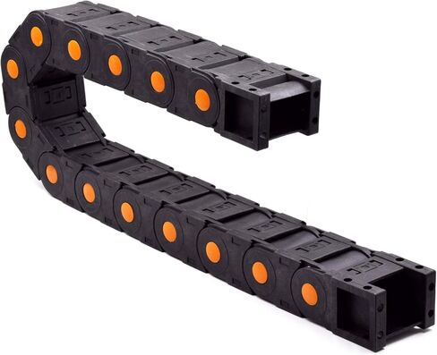 Plastic Drag Chain Cable Carrier Closed Type with End Connectors R100 25 x 57mm L1000mm for Electrical CNC Router Machines in Kuwait