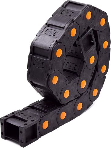 Plastic Drag Chain Cable Carrier Closed Type with End Connectors R100 25 x 57mm L1000mm for Electrical CNC Router Machines in Kuwait
