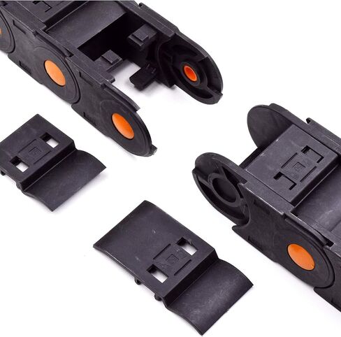 Plastic Drag Chain Cable Carrier Closed Type with End Connectors R100 25 x 57mm L1000mm for Electrical CNC Router Machines in Kuwait