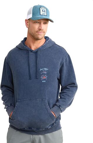 HUK Men's Cotton Fleece Graphic Hoodie, Performance Fishing Sweatshirt in Saudi Arabia