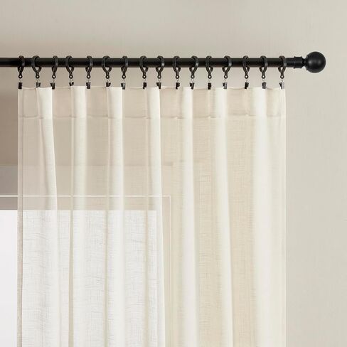 Joydeco Linen Curtains, 2 Panels Set, Light Filtering, 63 Inch Long, Living Room, Pistachio Shell in Saudi Arabia