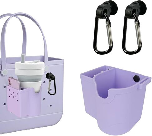 Accessories for Bogg Bag, Black Silicone Cup Holder for Bogg Bag, with 2pcs Key Holder for Bogg Bag, Phone Holder and Sunglasses Holder, Waterproof and Sandproof for Small & XL Bogg Bag in Saudi Arabia