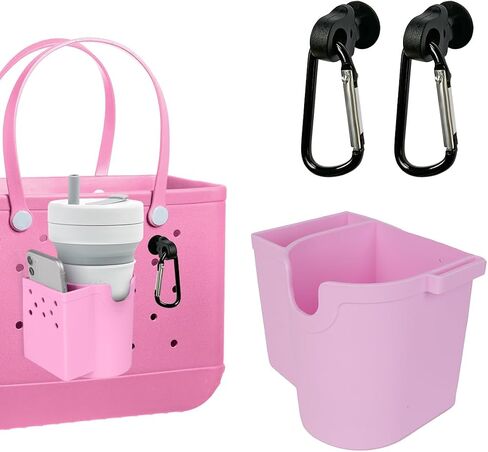 Accessories for Bogg Bag, Black Silicone Cup Holder for Bogg Bag, with 2pcs Key Holder for Bogg Bag, Phone Holder and Sunglasses Holder, Waterproof and Sandproof for Small & XL Bogg Bag in Saudi Arabia