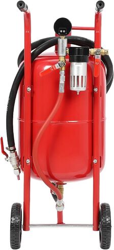 Sand Blaster 10 Gallon, Portable Air Sandblaster 125PSI, High Pressure Air Sandblaster with 6" Wheels, Rust Removal and Special Surface Treatment of Material, Red in Saudi Arabia